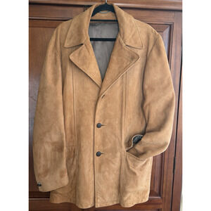 Vintage Supple Suede Ranch Jacket Cowboy Coat Tan Mens Large? Retro Country Chic